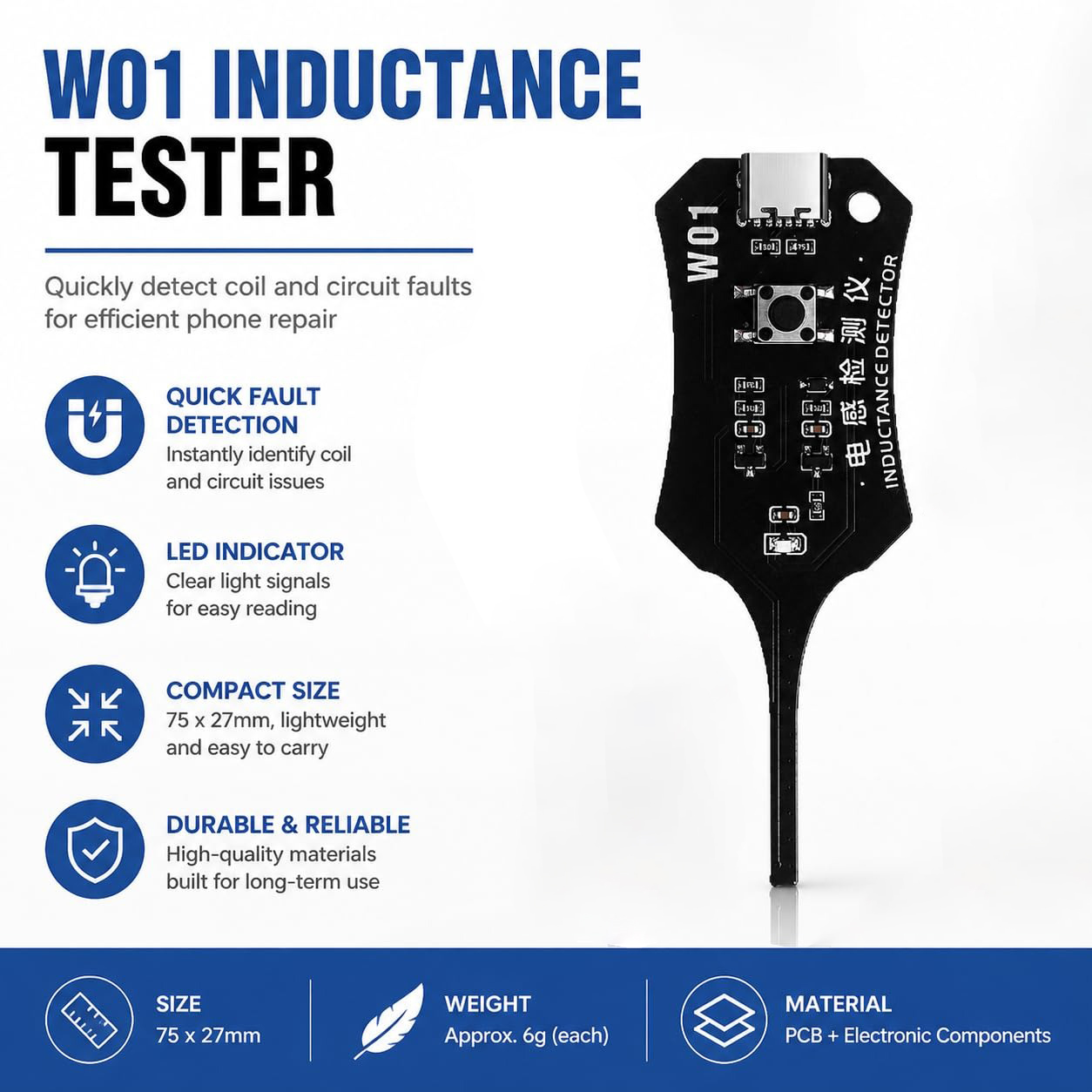 Тестер индуктивности W01 Type  – обзор и цена Power Tools Plus